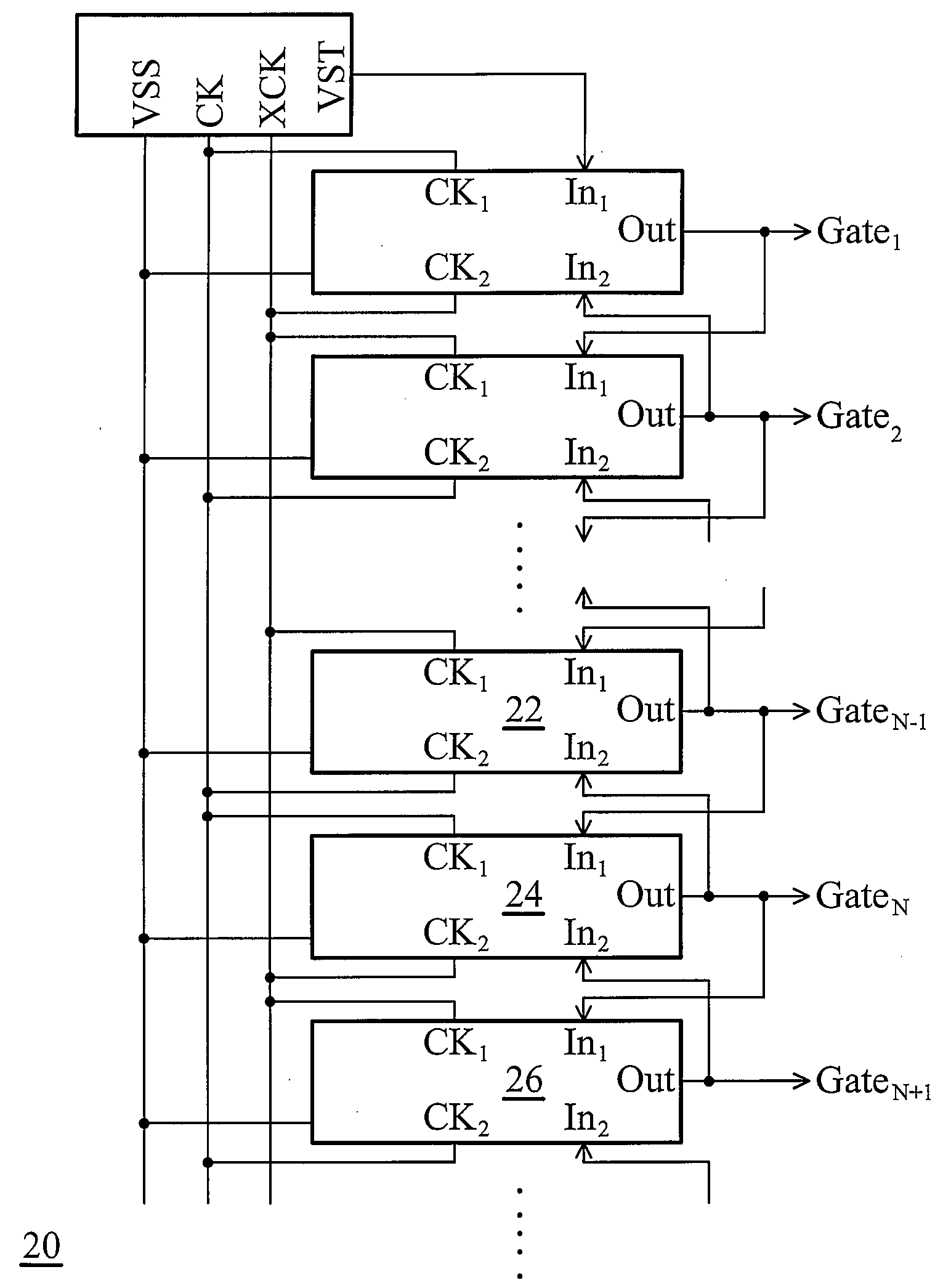 Shift register arrays