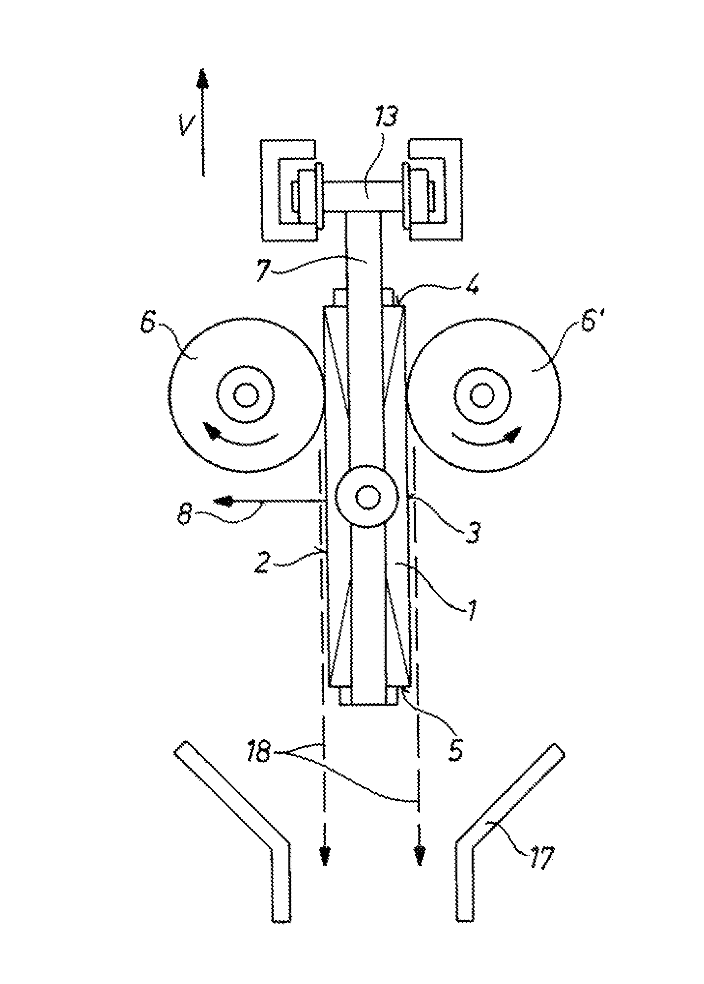 Method and device for grinding a continuous casting product