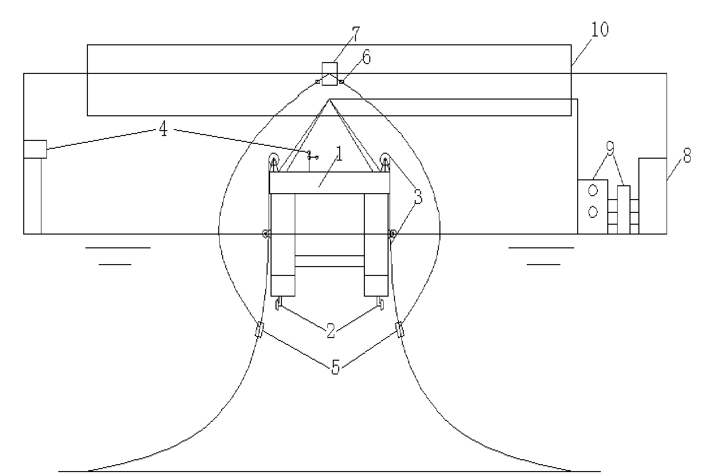 Test device for ocean platform mooring auxiliary power positioning model