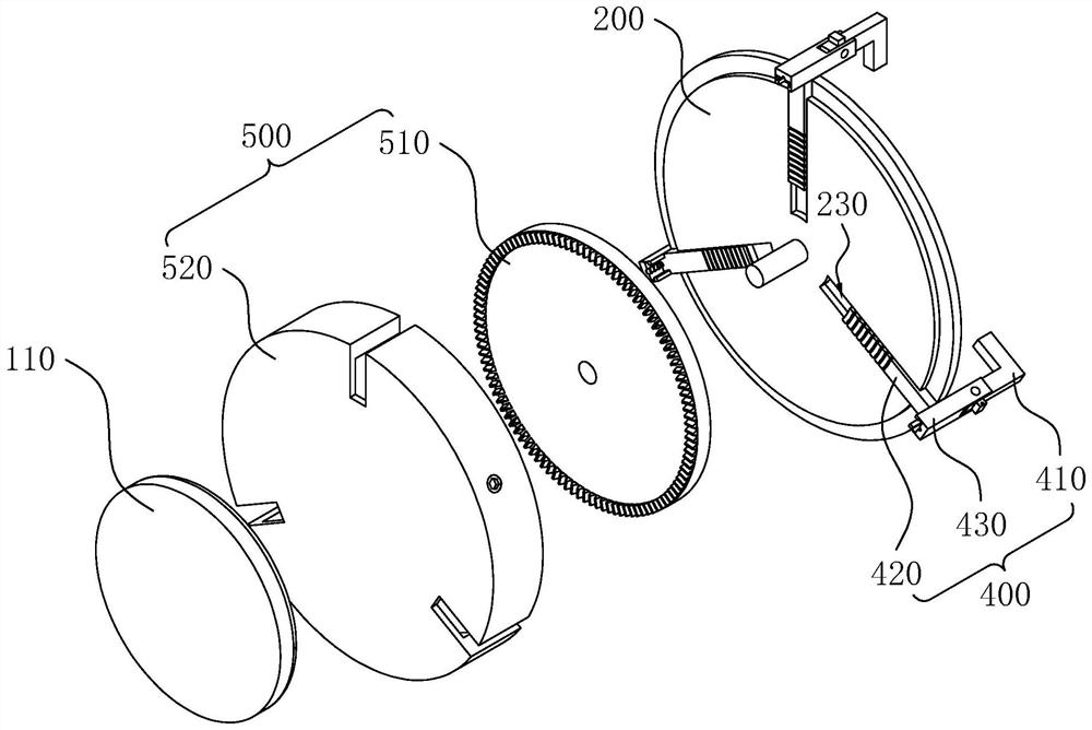 Turning clamp for blind flange