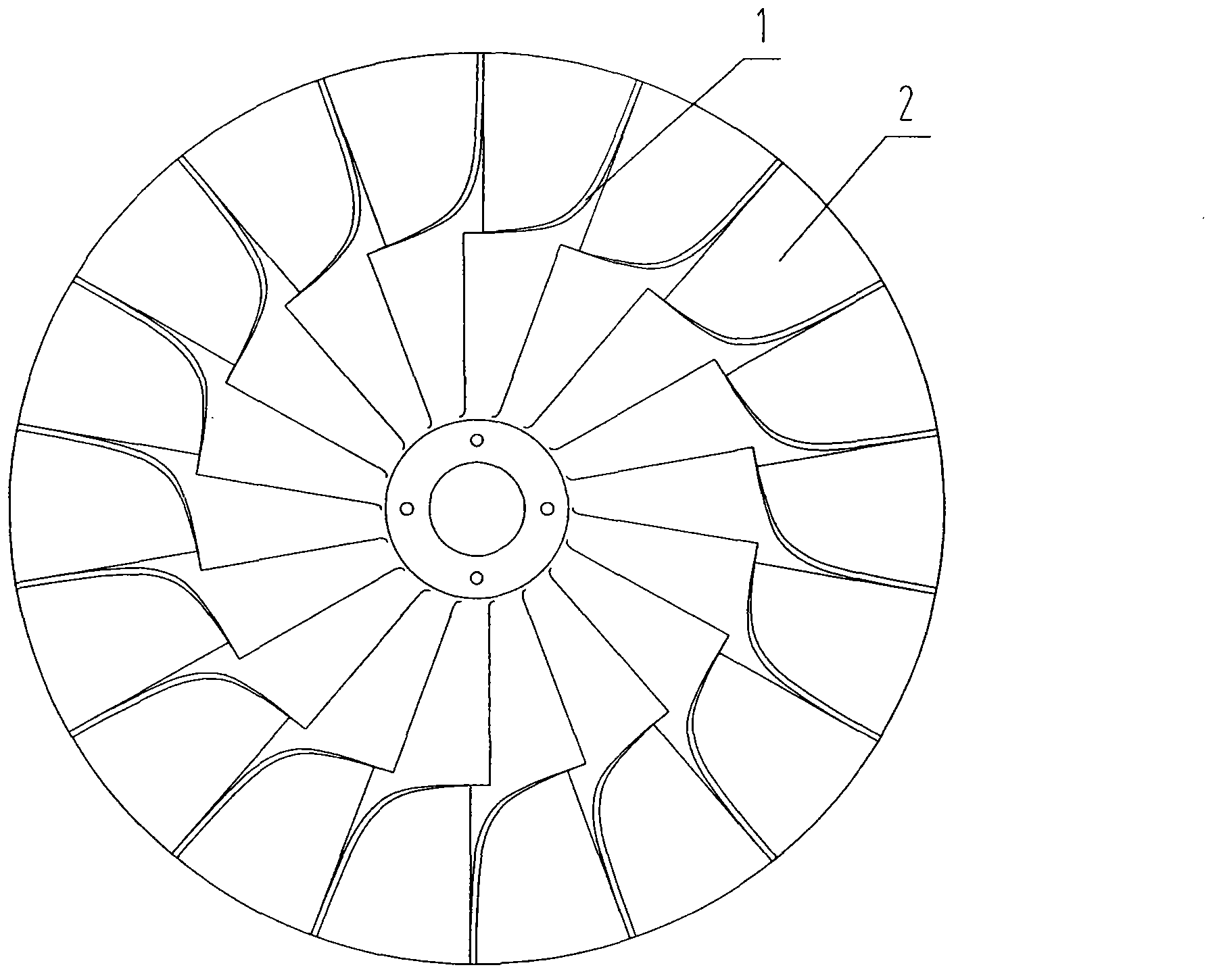 High-efficiency high pressure head three-dimensional flow impeller