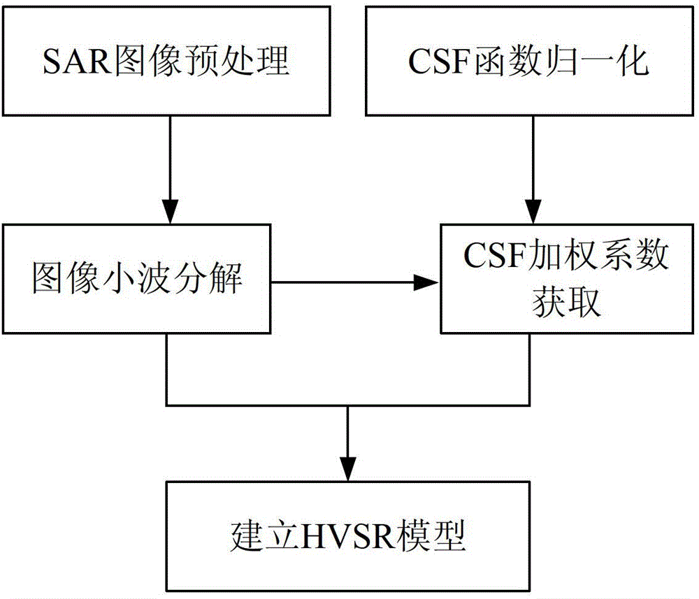 Synthetic aperture radar (SAR) image quality evaluation method based on contrast sensitivity characteristics