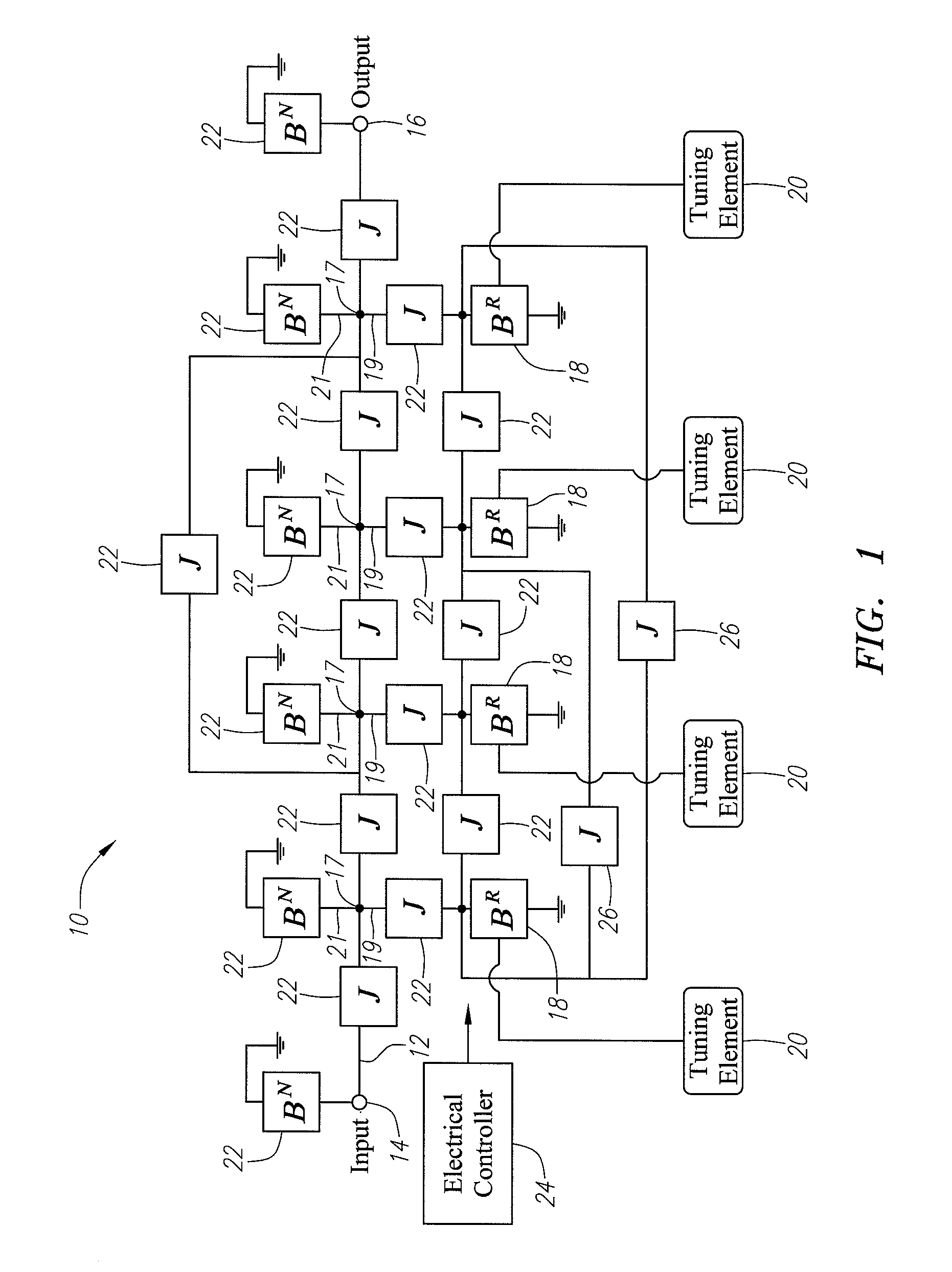 Low-loss tunable radio frequency filter