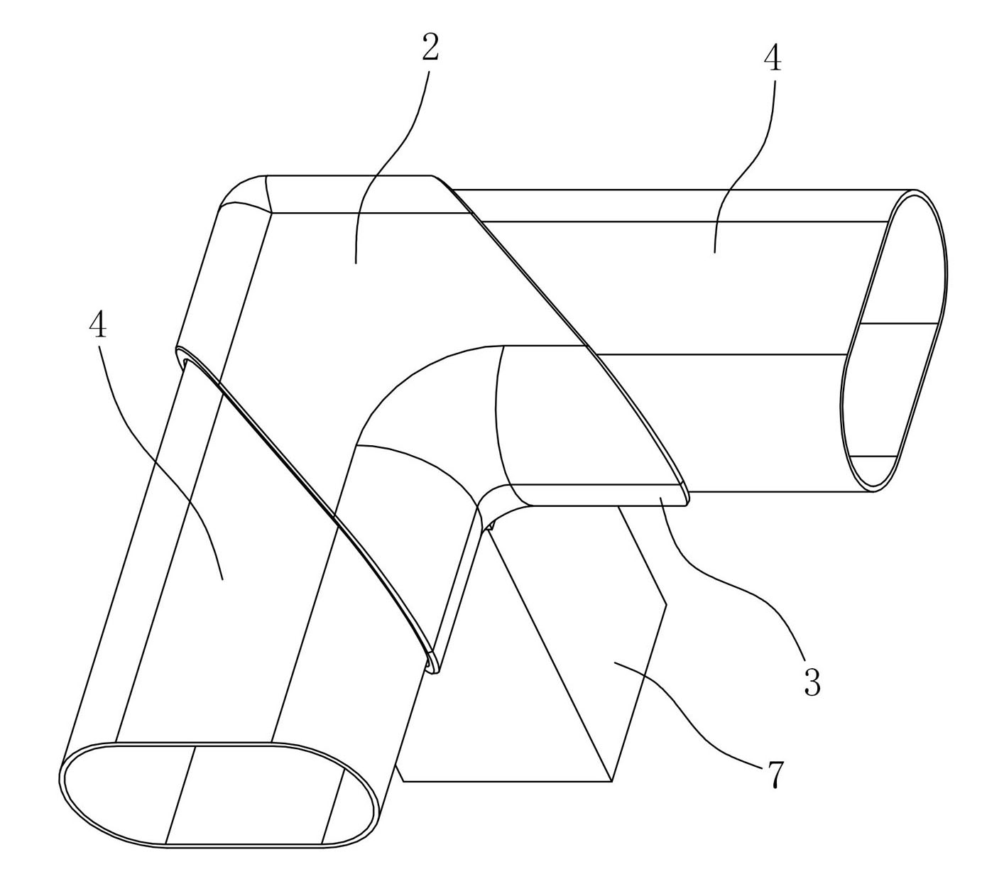 Three-way connecting fitting of face pipe