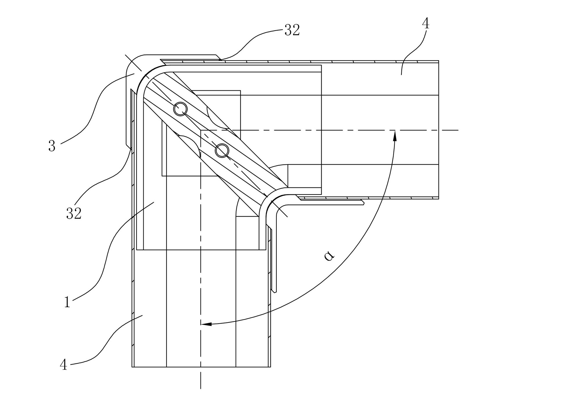 Three-way connecting fitting of face pipe