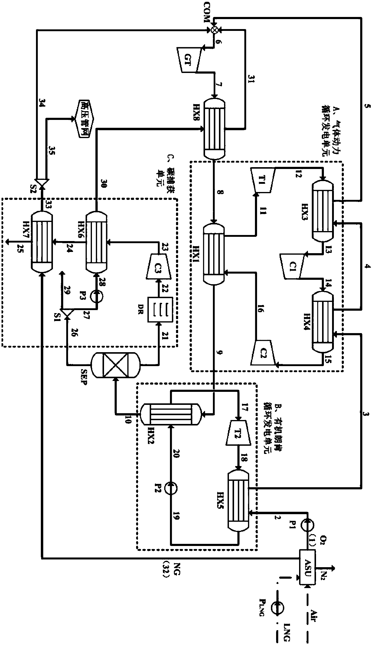 Power generating system utilizing vaporization latent heat of exhaust fume of natural gas power plant