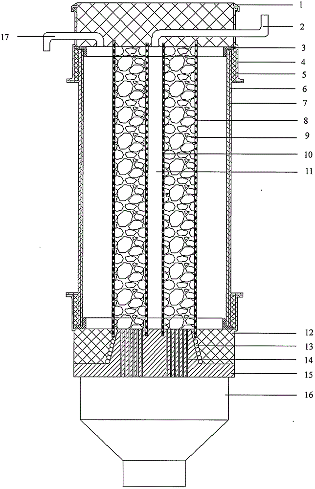 Rotational flow electrolyzing device for separating and recycling metal composite waste material