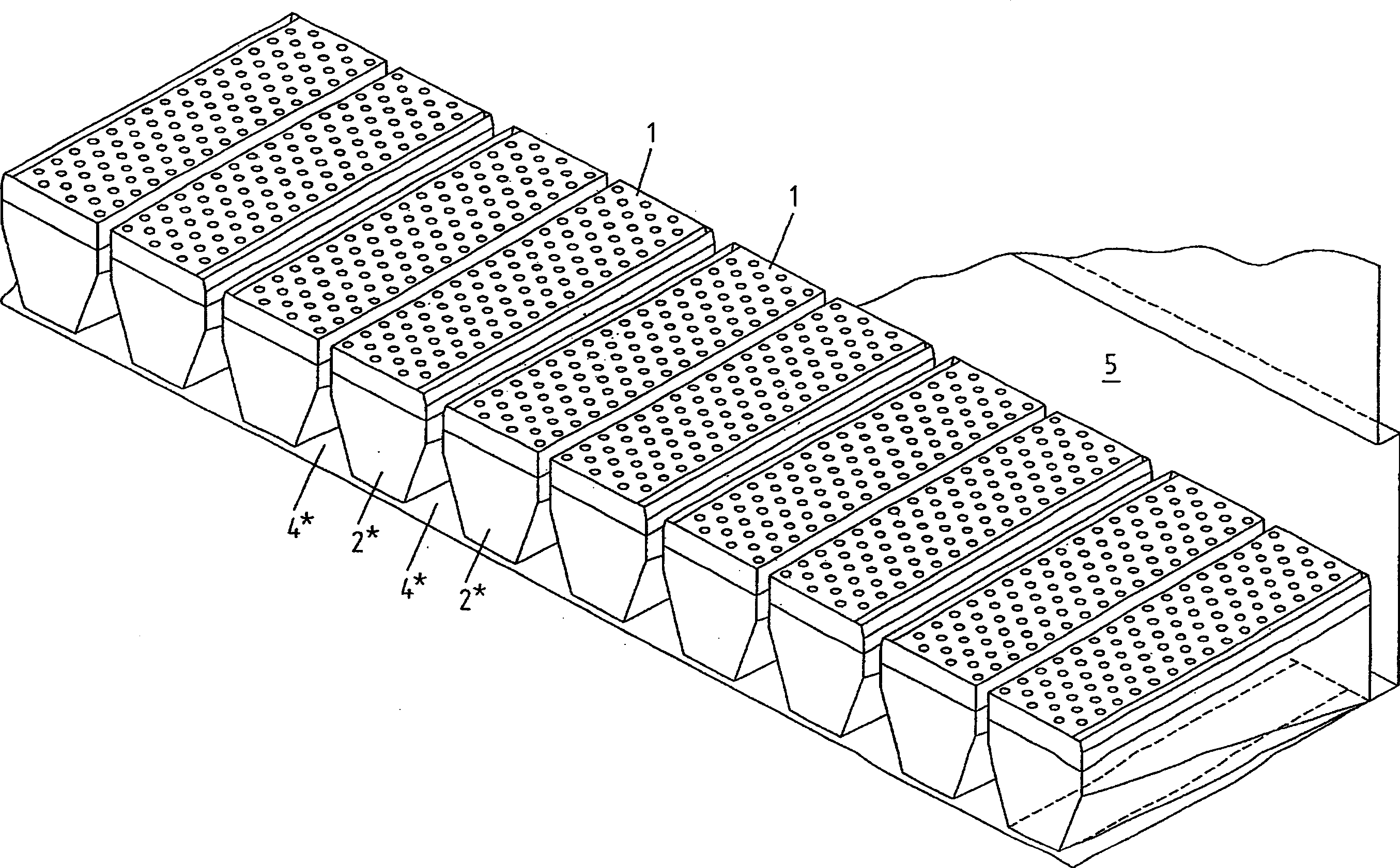 Nozzle system for processing netted material