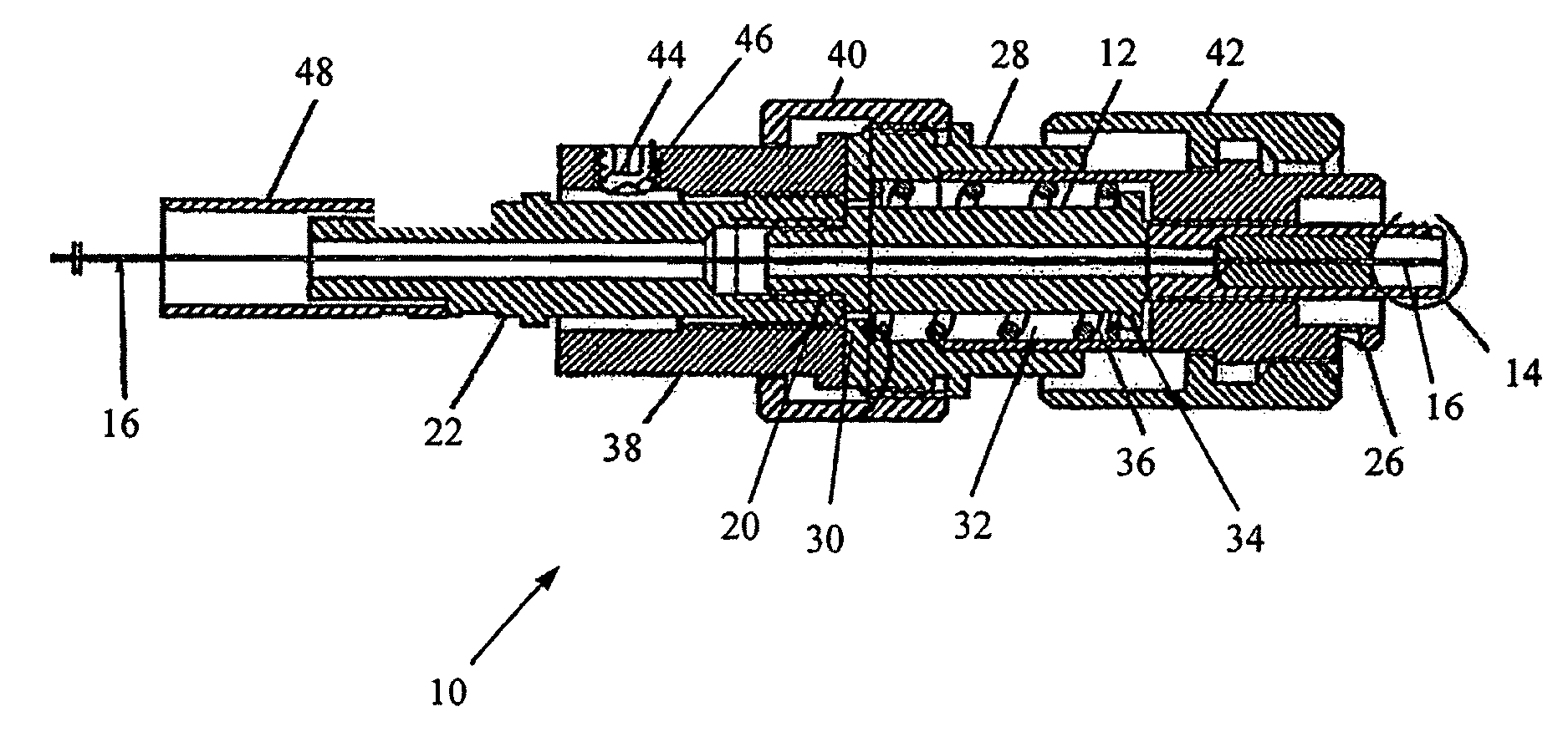 Adjustable focus connector with spring action