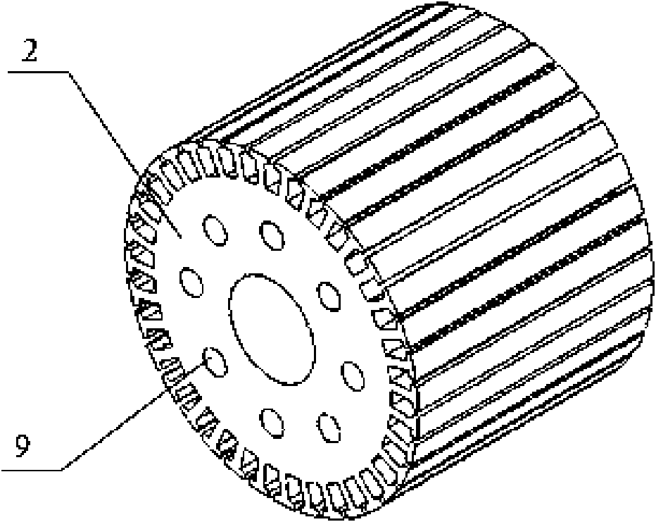 Self-ventilation cooling device of external rotor permanent magnet synchronous machine