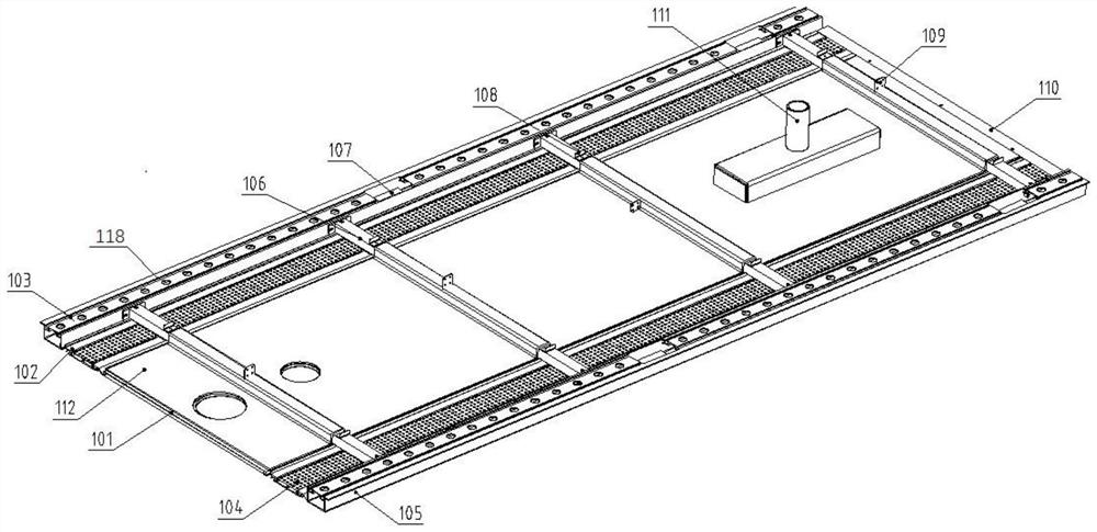 Subway vehicle built-in top plate and air duct integrated module structure