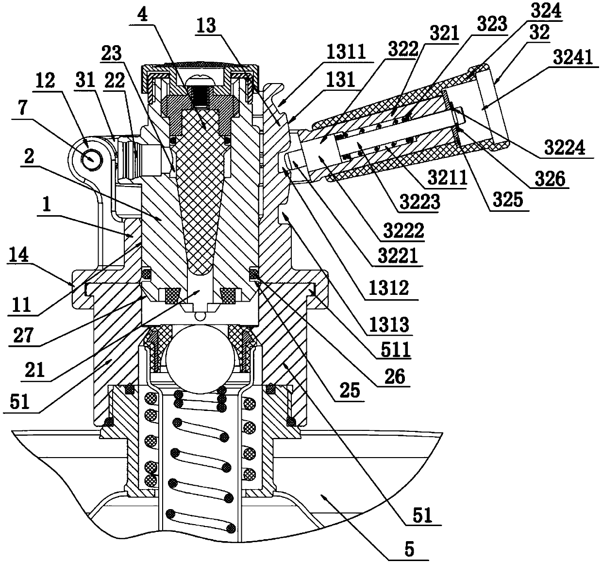 Distributor with foreshot and throttle valve