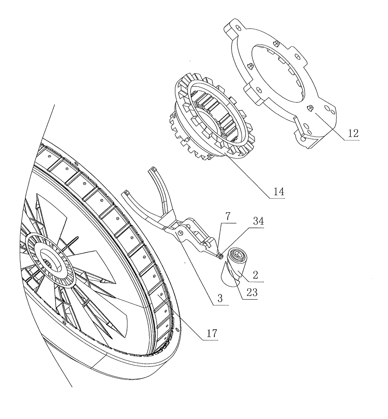 A clutch driving device for deceleration clutch