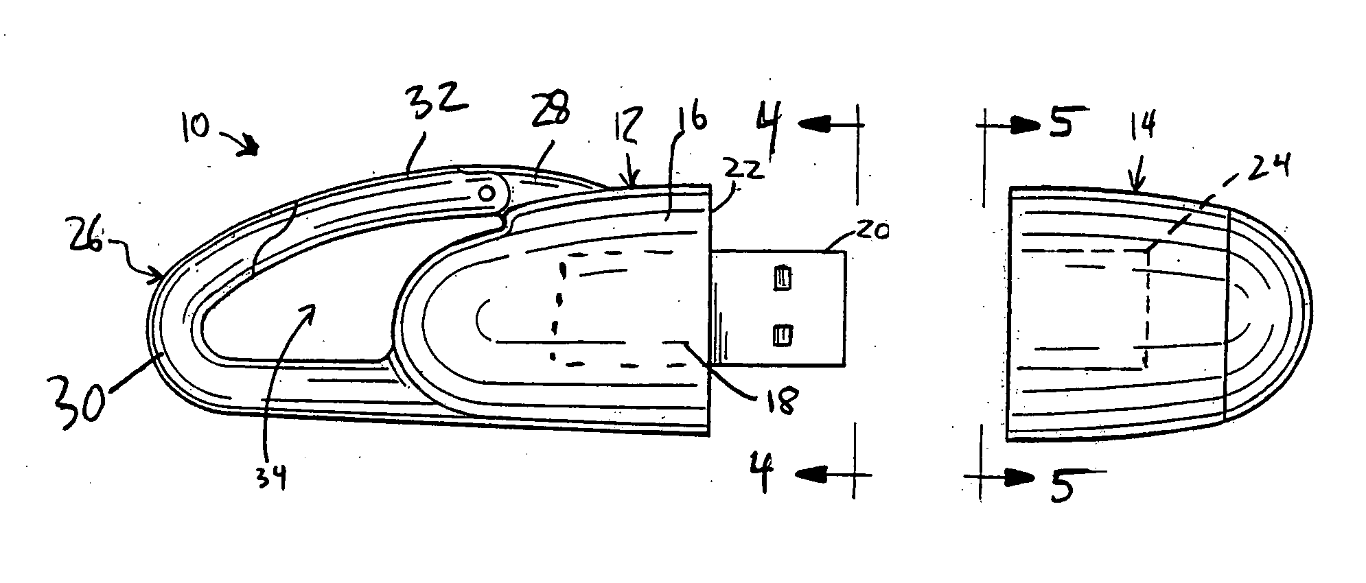 Portable memory device having a carabiner