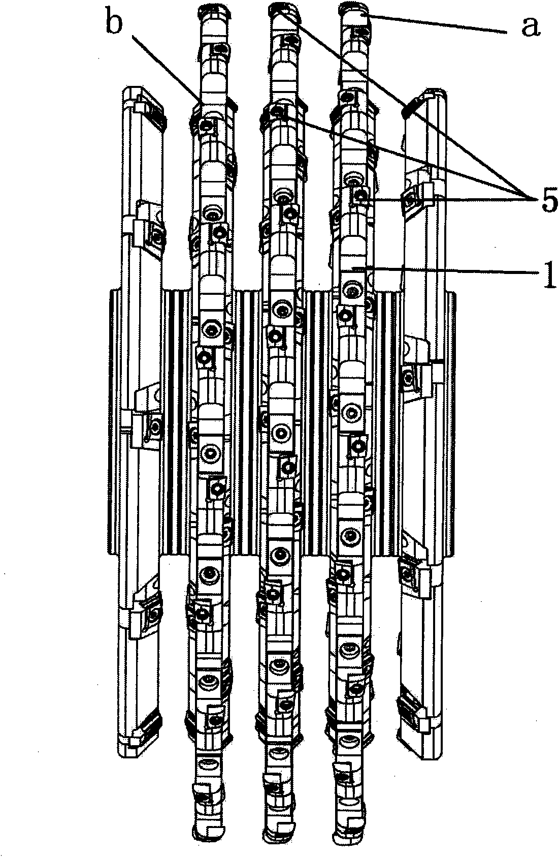 Fork type blade root milling cutter of turbine blade