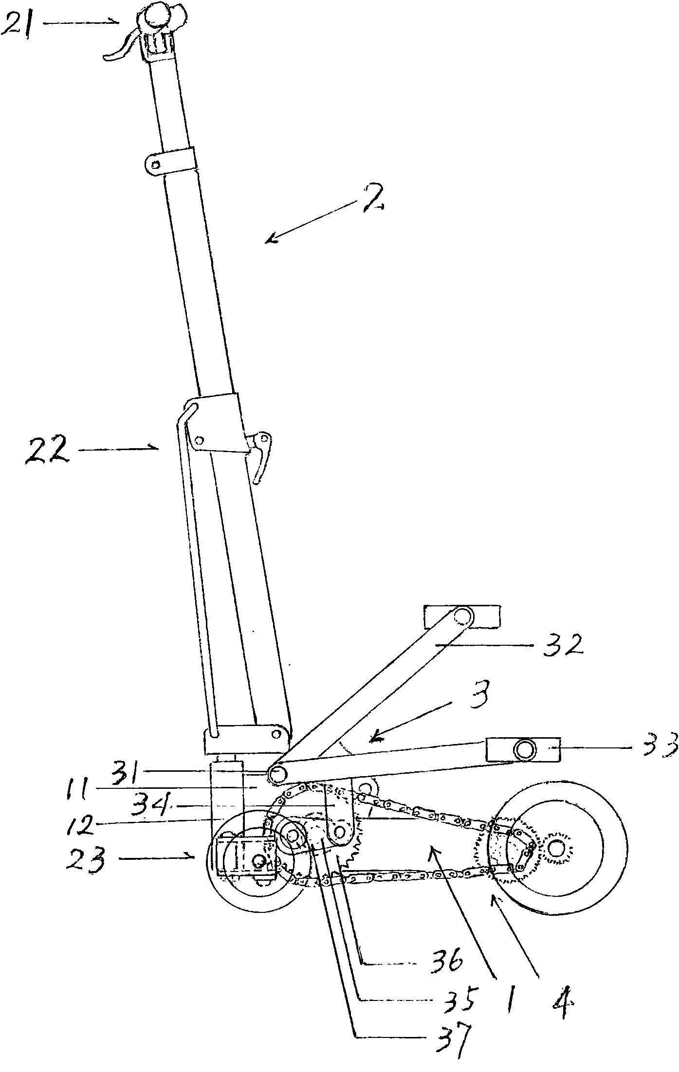 Portable four-wheel treadmill