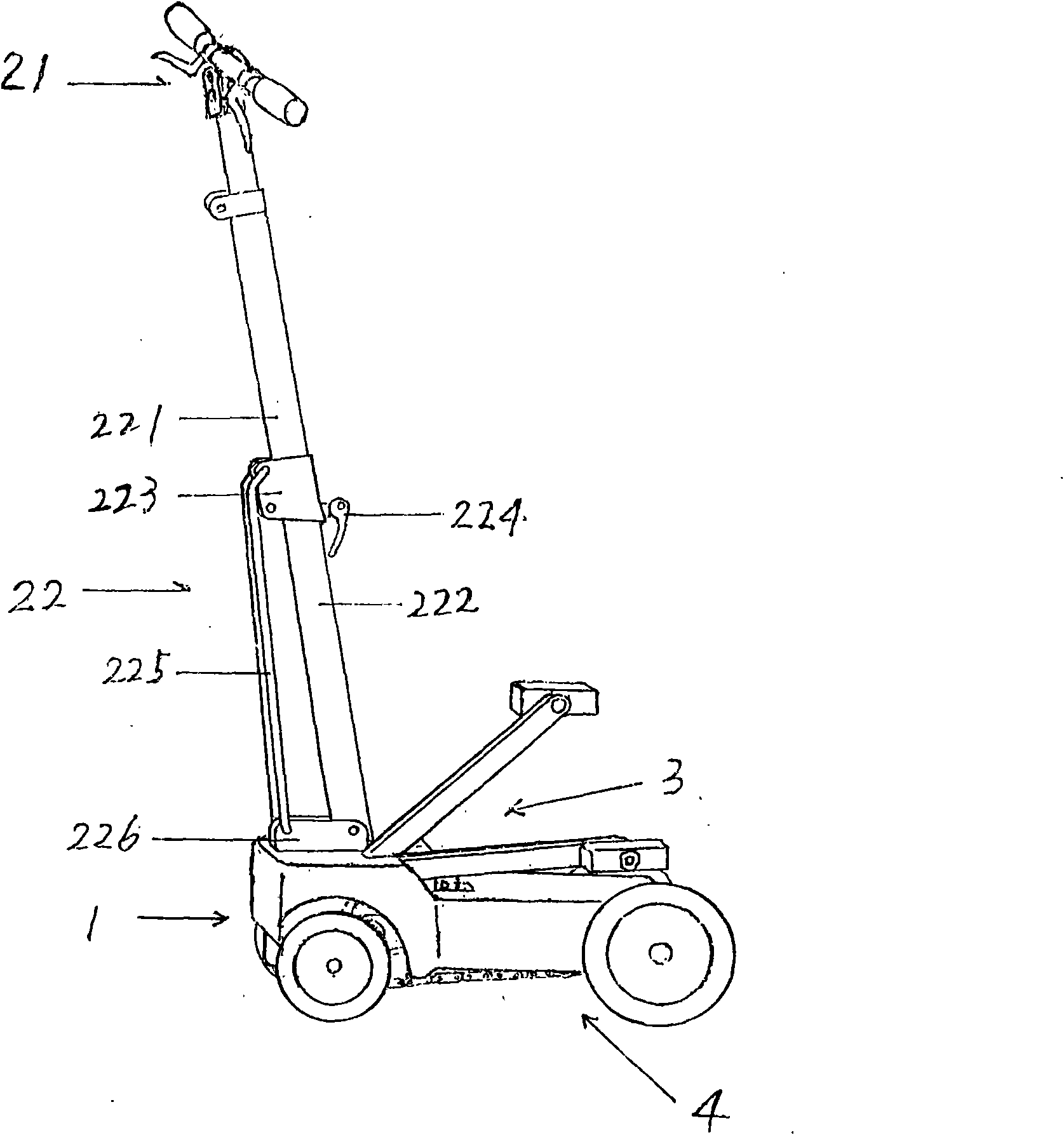 Portable four-wheel treadmill