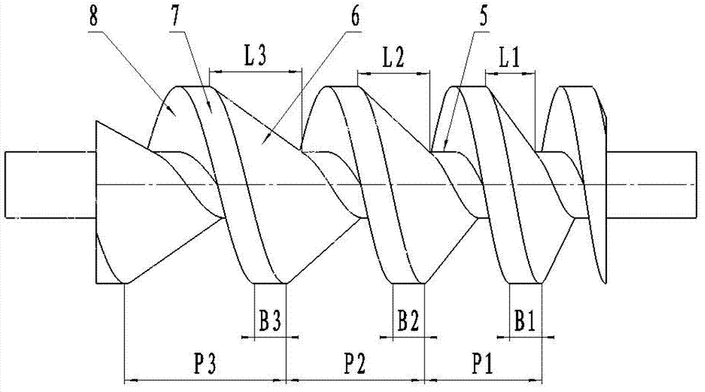 Single-head varying pitch screw rotor with uniform tooth top width