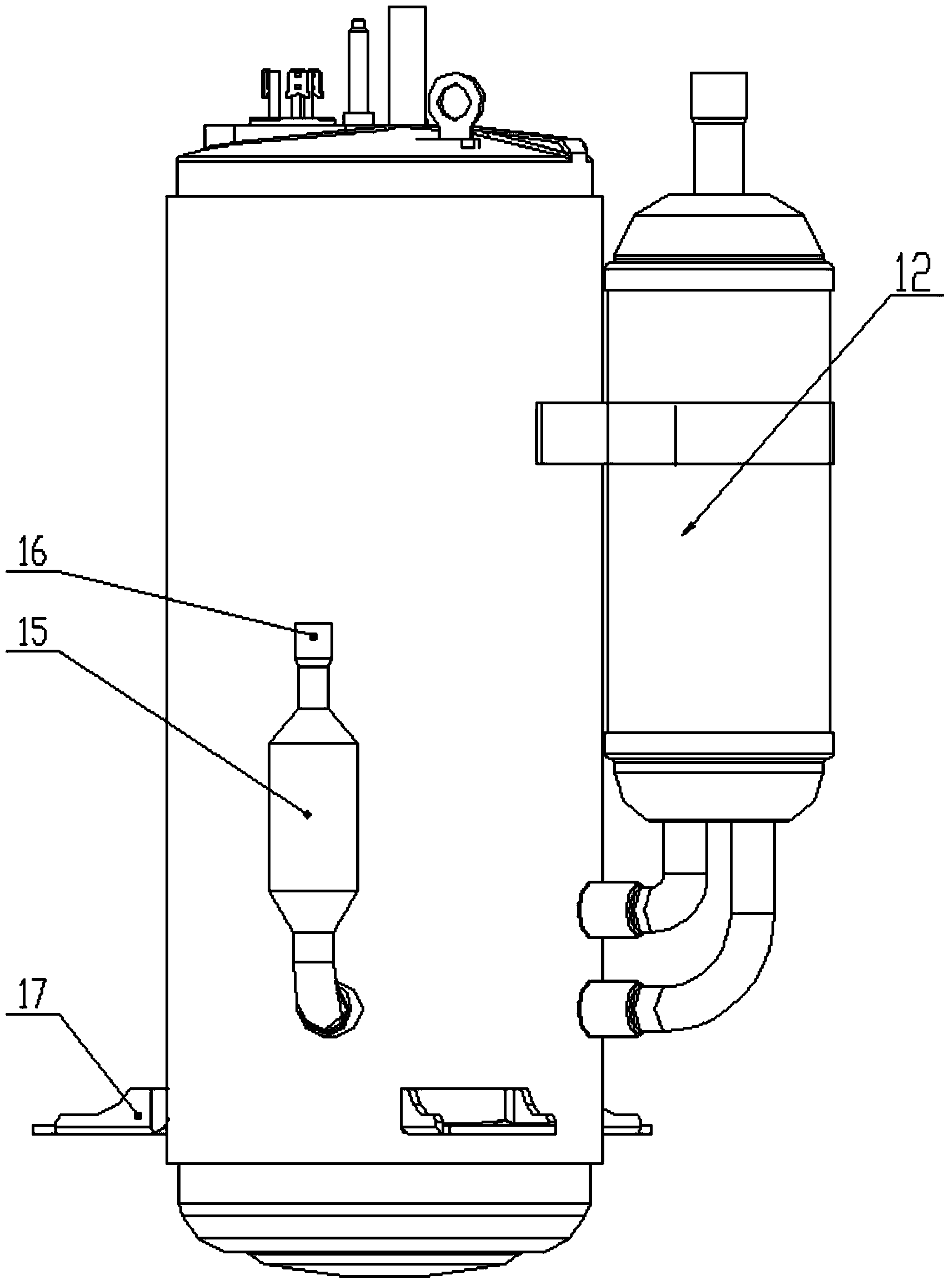 Rolling rotor type compressor and air conditioner containing the same