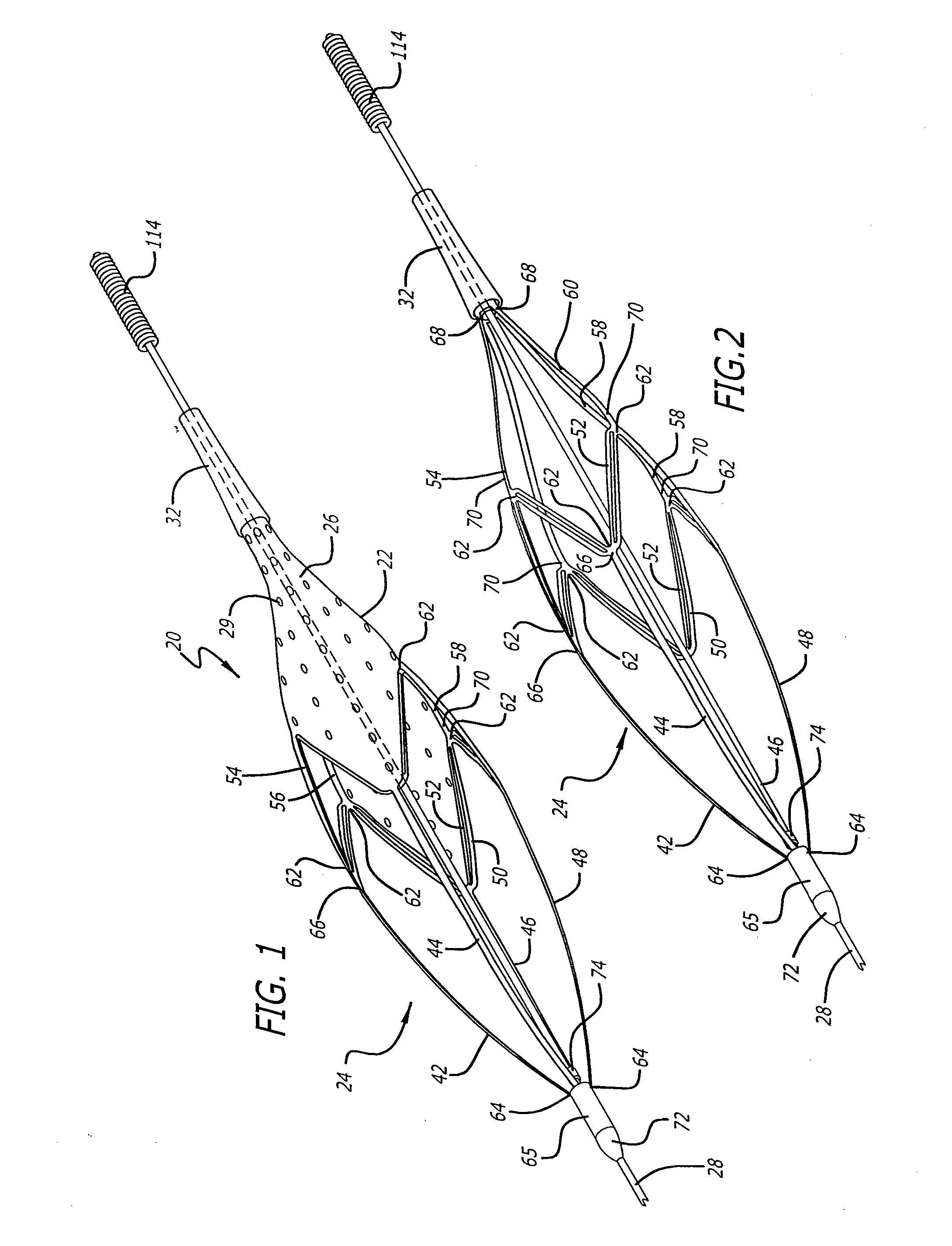 Expandable cages for embolic filtering devices