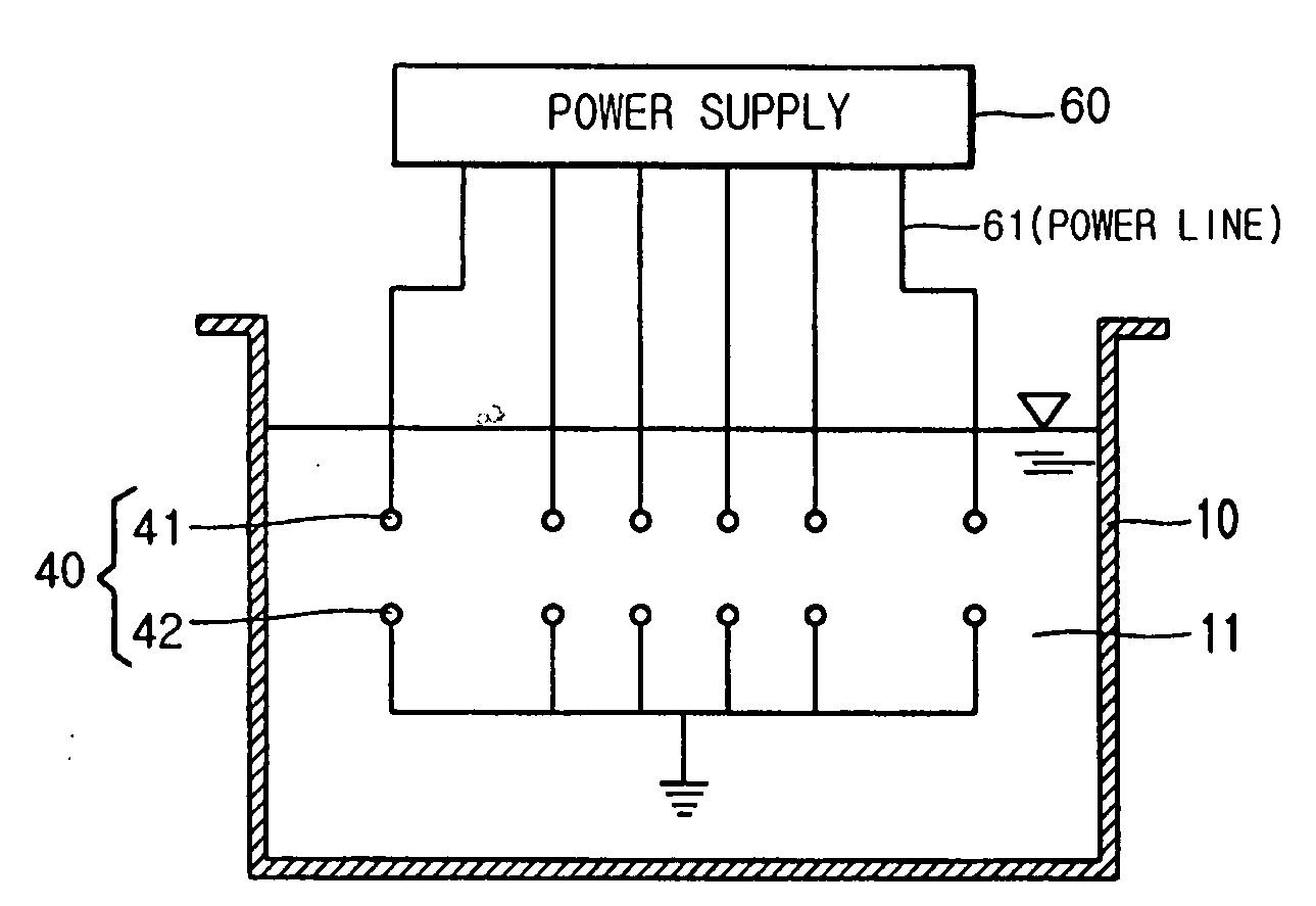 Apparatus for manufacturing sterilized water, and portable apparatus for manufacturing sterilized salt solution