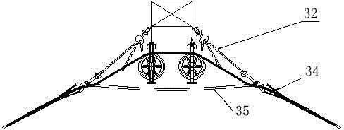 Mounting method for optical cable tackle suspension and accessories thereof based on two single-wheel tackles