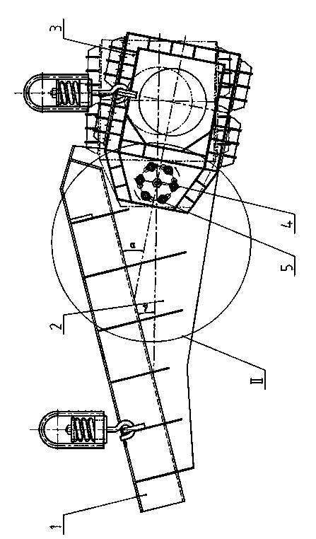 Vibrating direction angle adjustable two-mass vibrating feeder