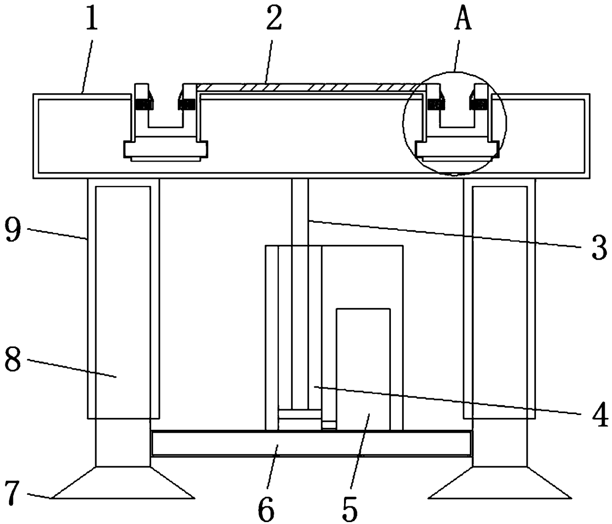 Supporting frame for sewing machine