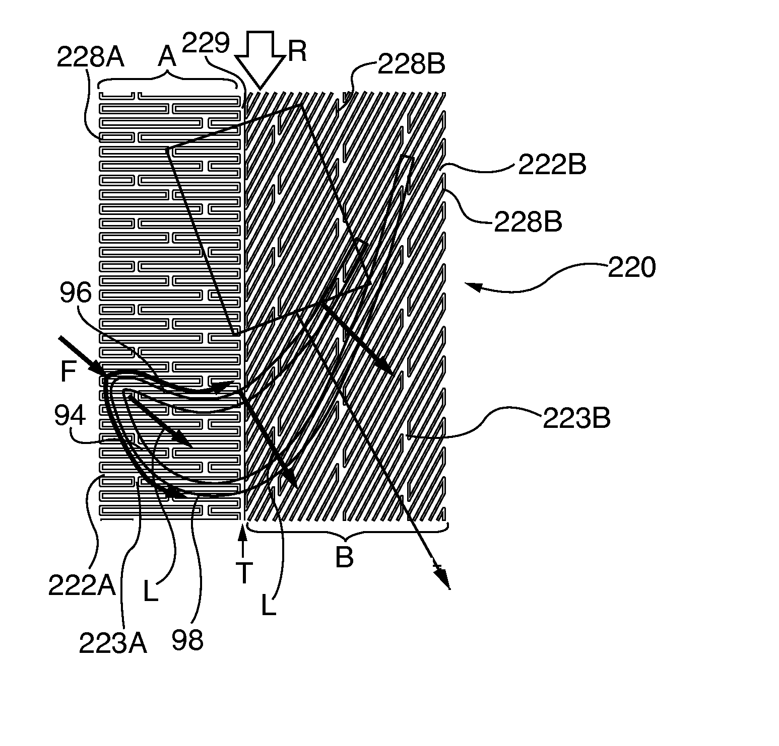 Turbine abradable layer with zig zag groove pattern