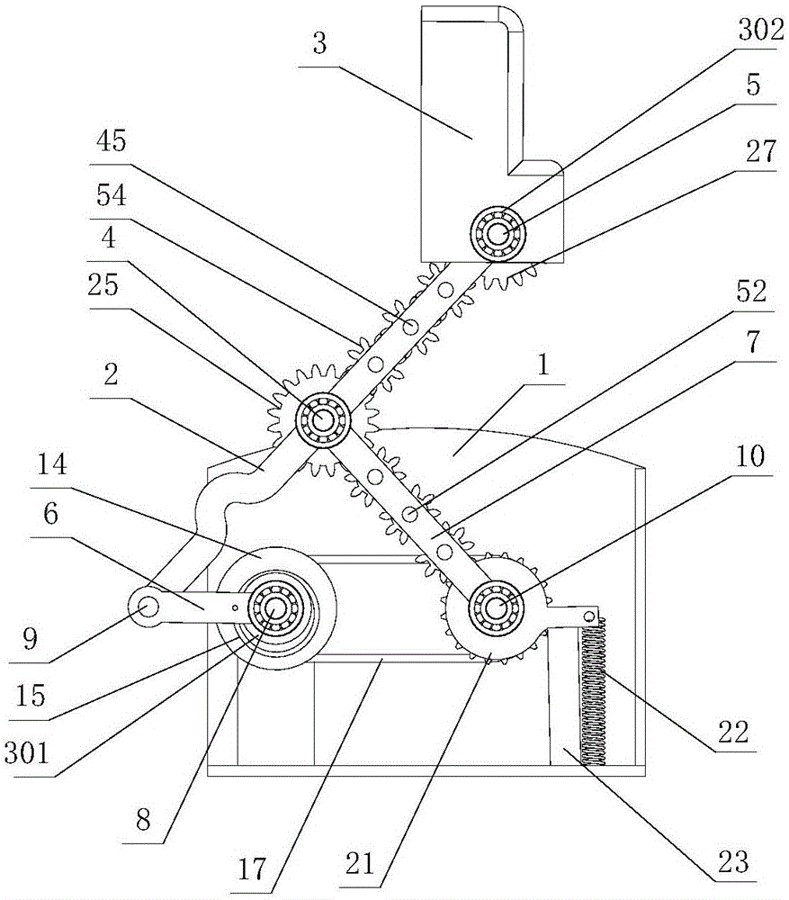 Idle stroke transmission connecting rod linear flat clamping self-adaption robot finger device