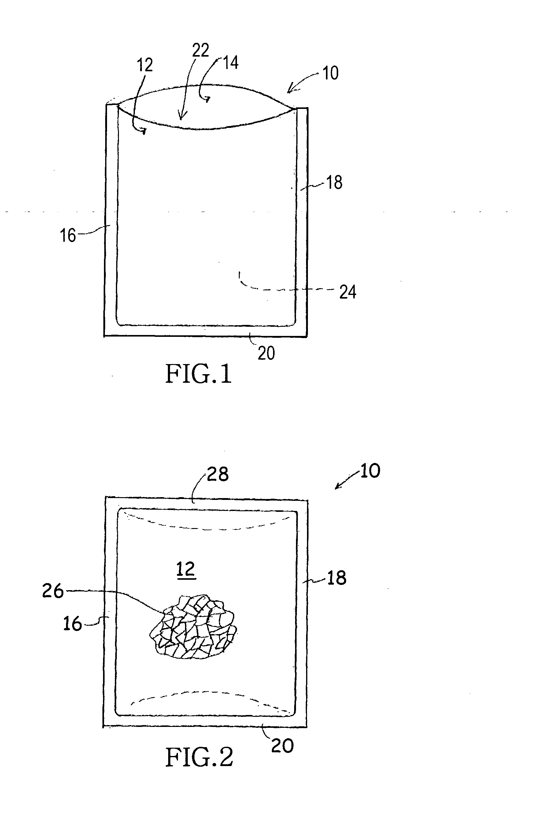 E-beam cured packaging structure, packages, and methods of making