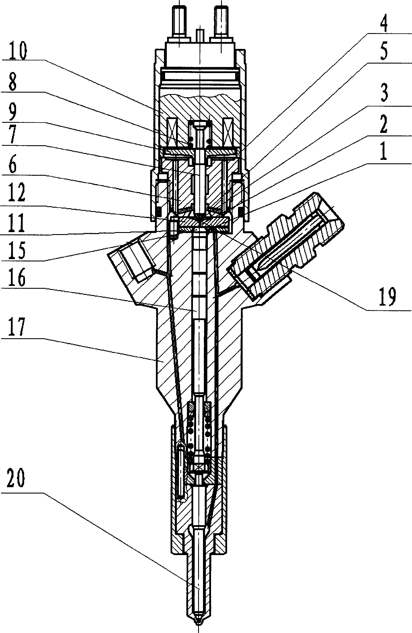 Co-rail oil injection system electric control oil injector