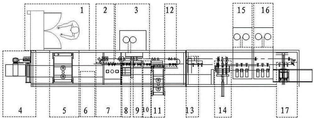 Full-automatic liquid-liquid douche bag making filling-sealing machine