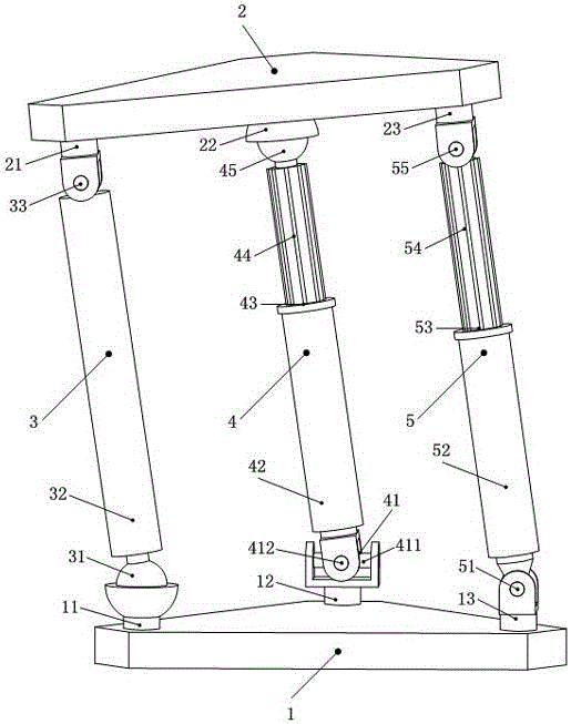 Two-freedom-degree parallel mechanism for improving load capacity