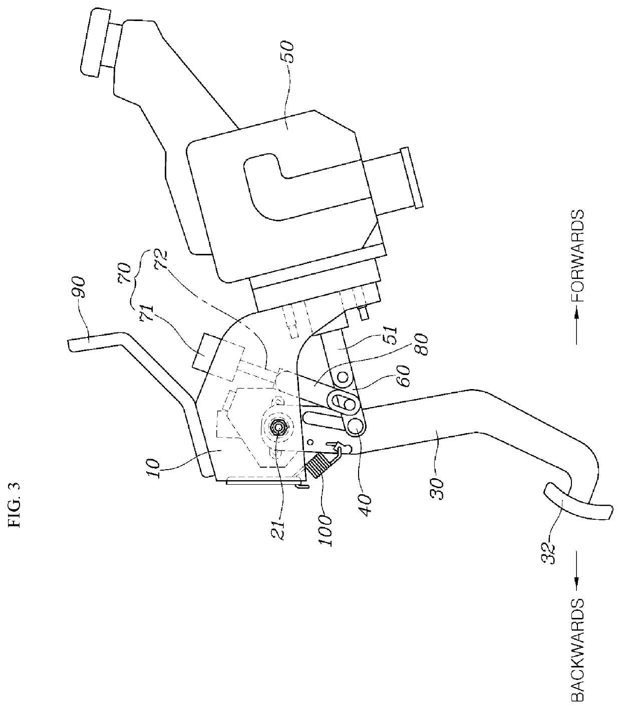 Foldable brake pedal device for autonomous vehicle