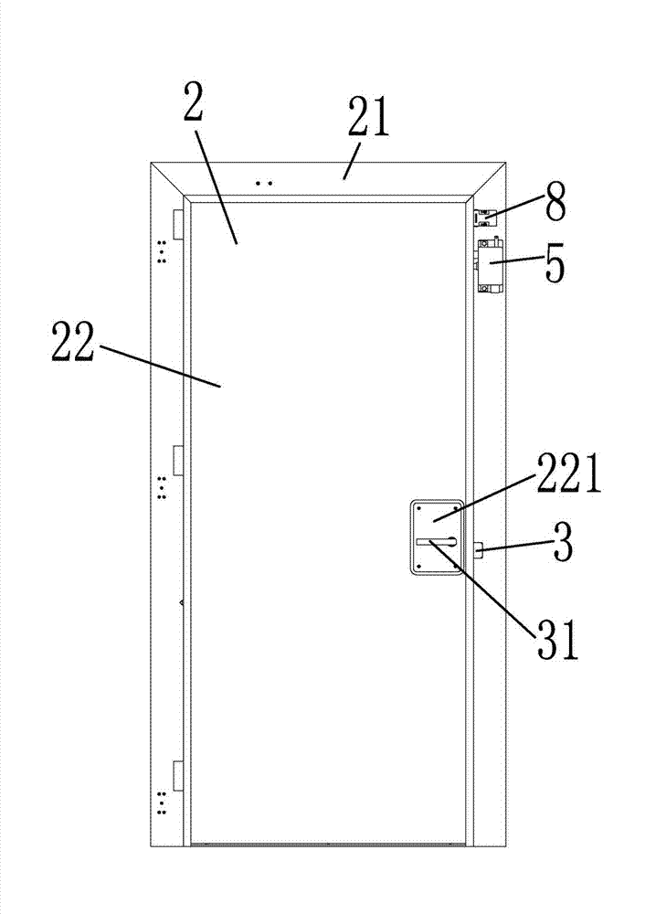 Fireproof hinged door of ship elevator