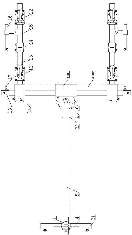 Simple car body sheet metal stretching correction equipment