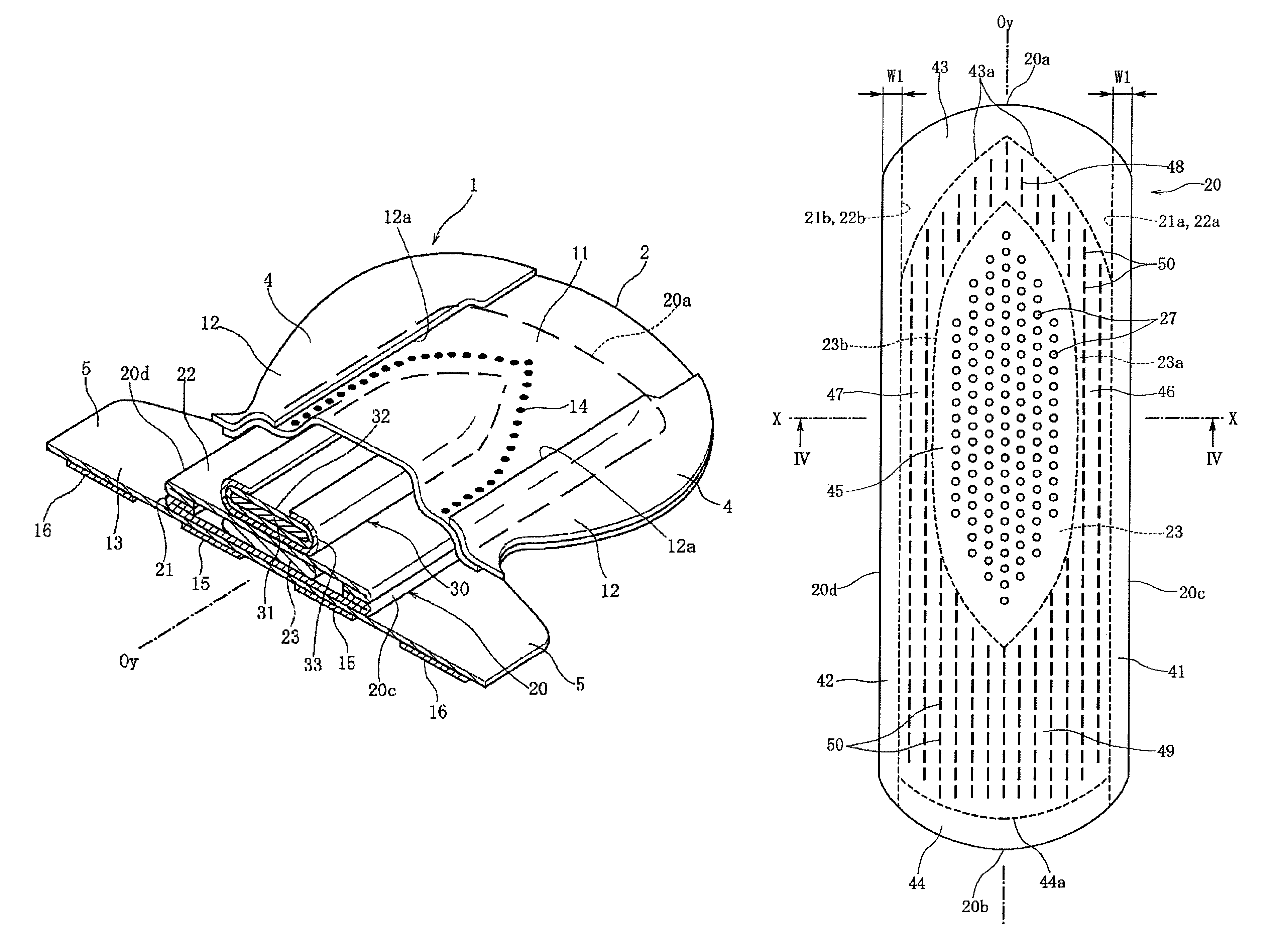 Absorbent article for sanitary napkin