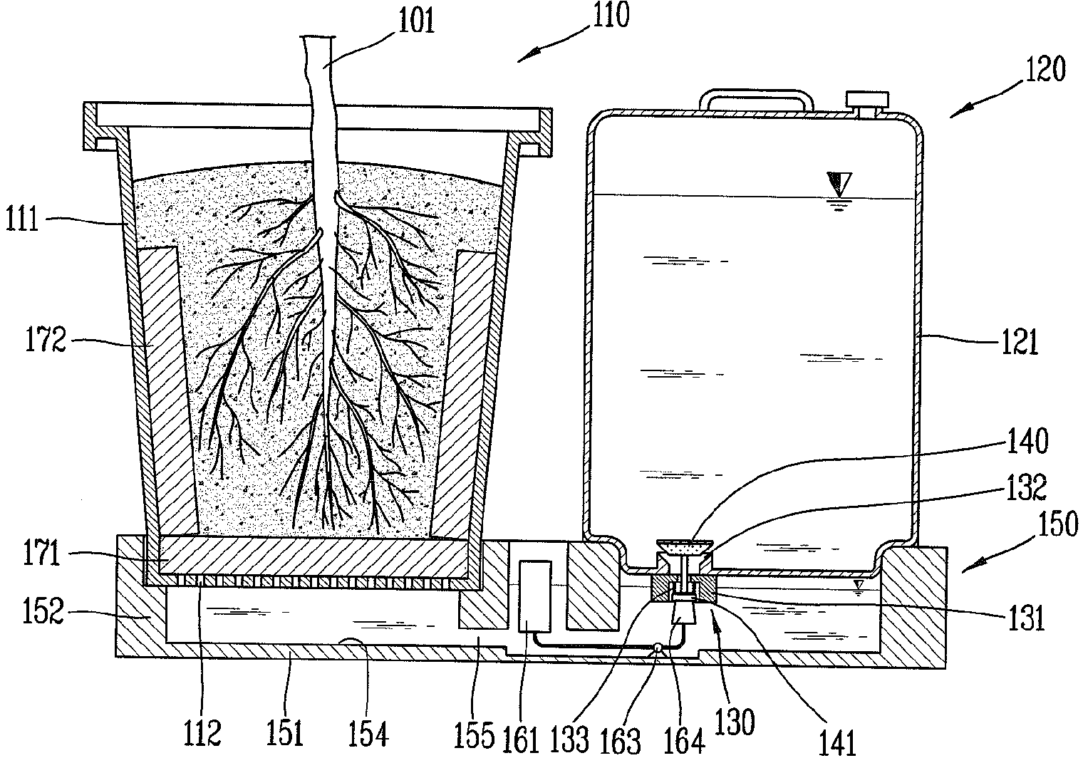 Device for unpowered irrigation and fertilization, and unpowered pot cultivation system using same