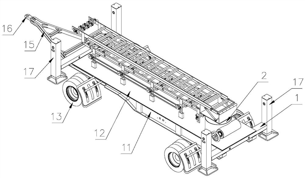 A highway spanning support frame for power grid construction