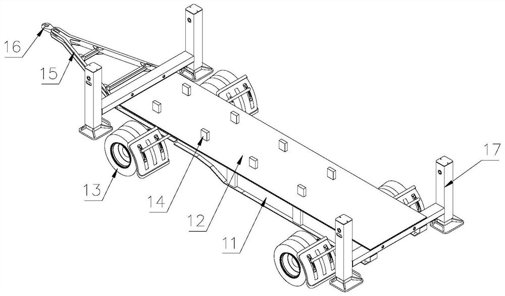 A highway spanning support frame for power grid construction