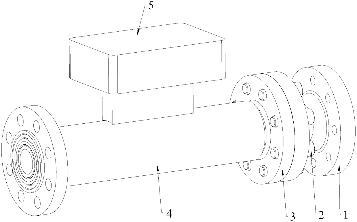 Mass flow measuring device for gas-solid two-phase flow