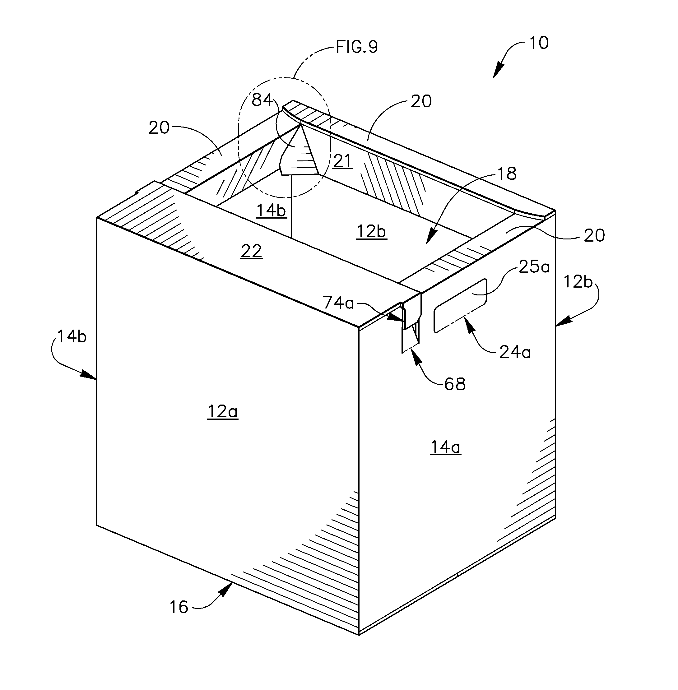 Frame face display and shipping container