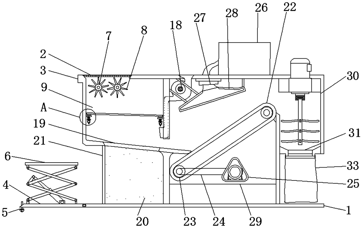 Agricultural seed screening device convenient for loading and discharging