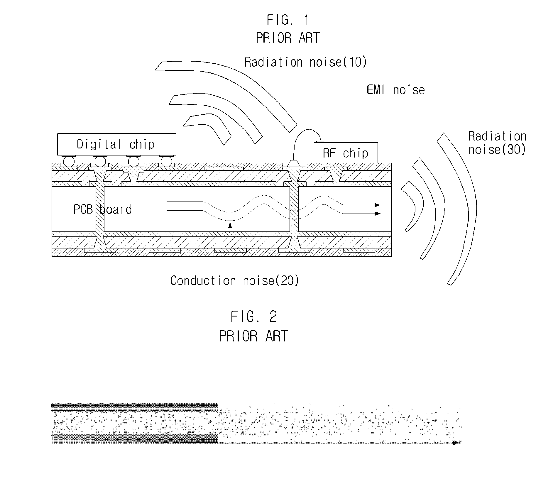 Electromagnetic interference noise reduction package board