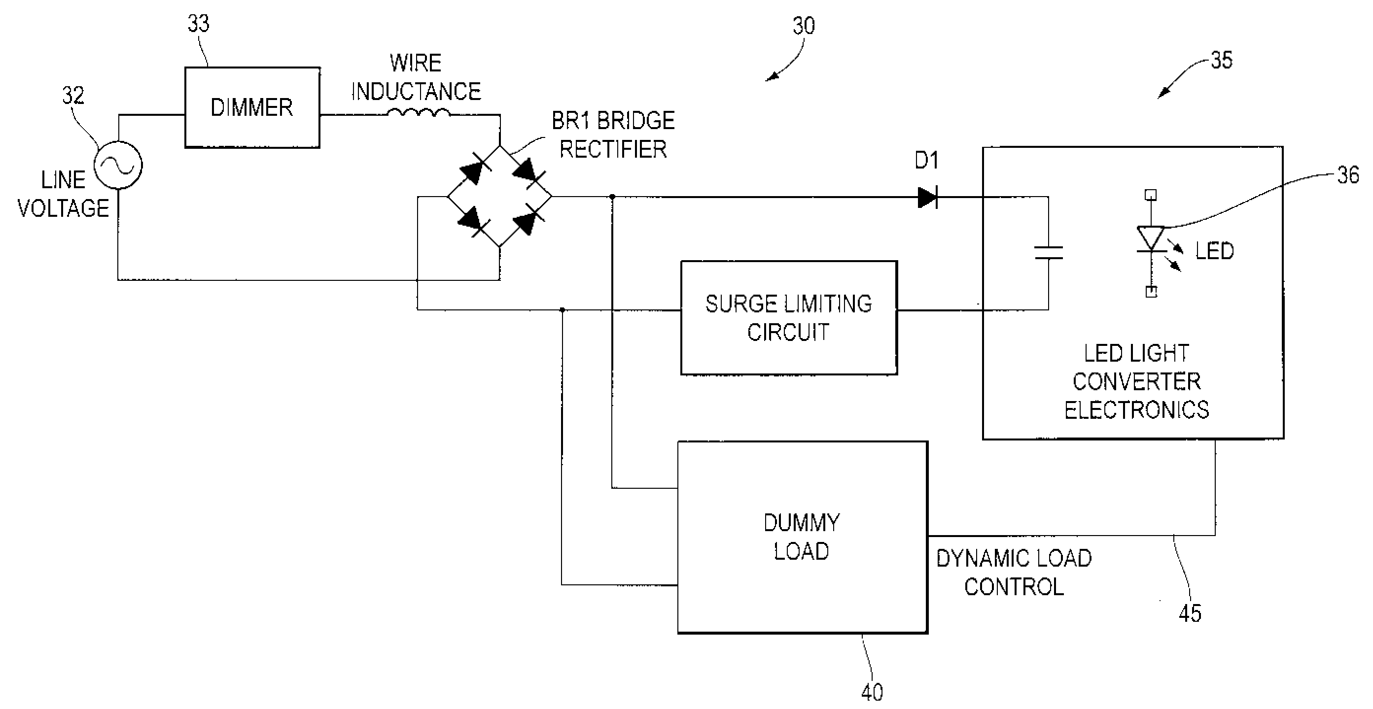 Dimming Circuit for Led Lighting Device With Means for Holding Triac in Conduction