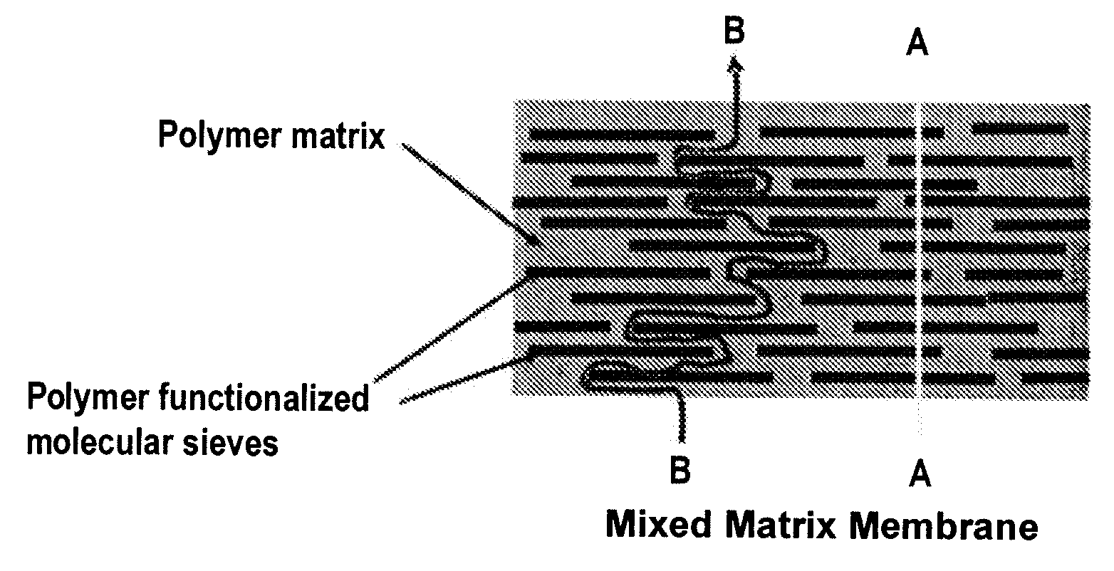 Polymer Functionalized Molecular Sieve/Polymer Mixed Matrix Membranes