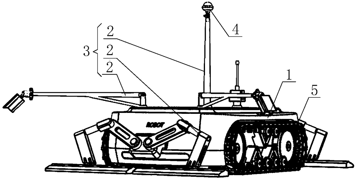 Crawler pavement autonomous detection robot system and detection method