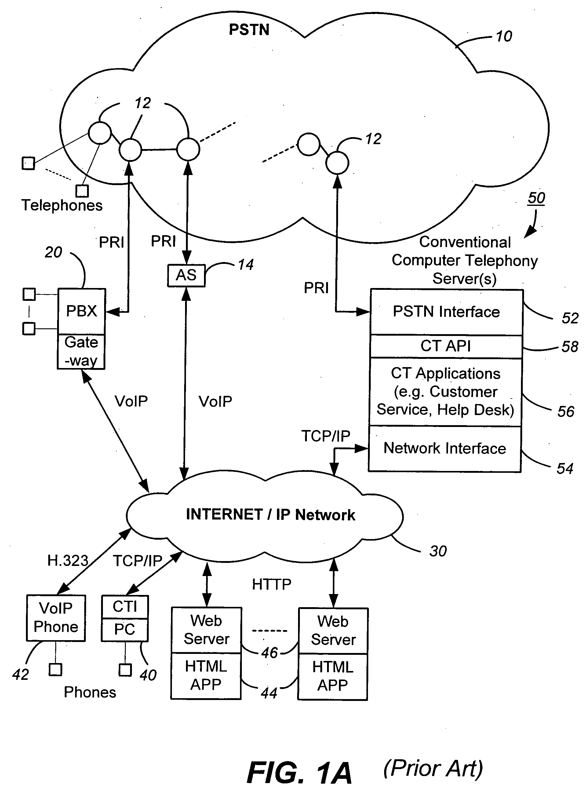 Networked computer telephony system driven by web-based applications