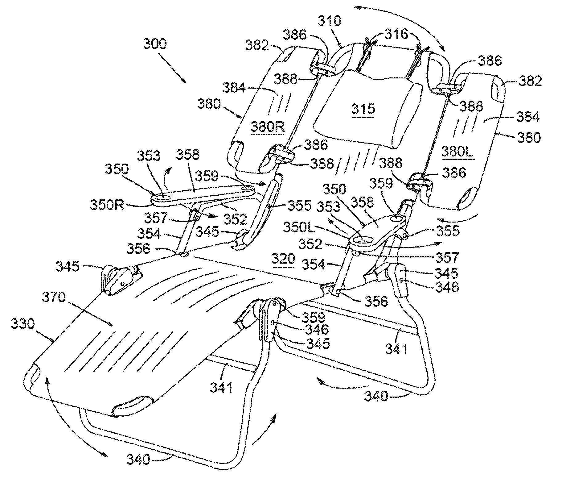 Lounge chair with adjustable arm rests